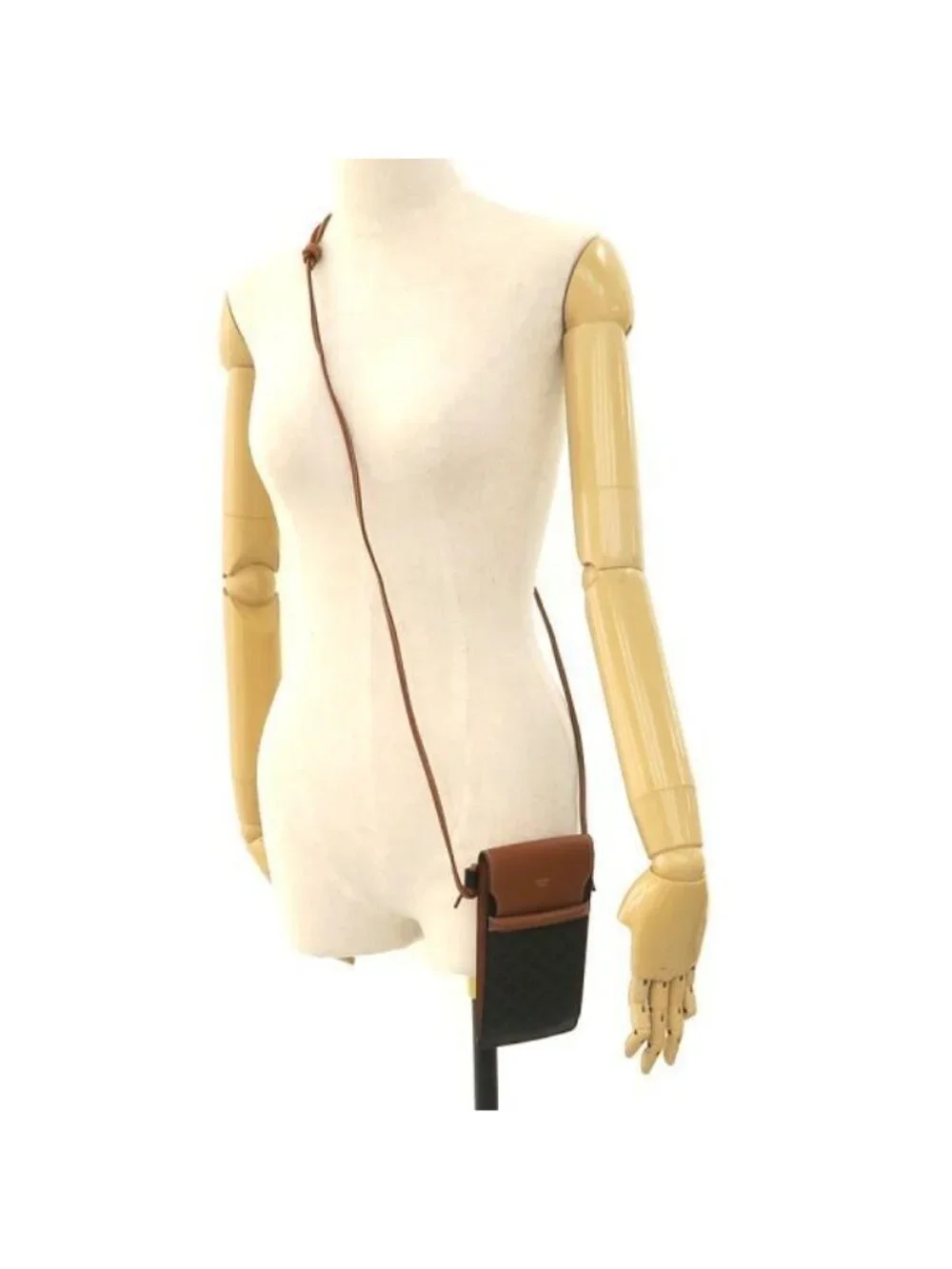 Celine Mobile Pouch Triomphe Canvas &lambskin